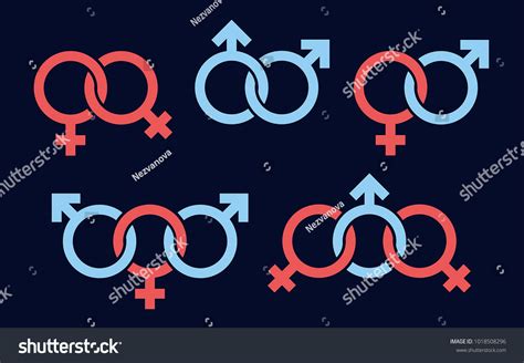 Set Sex Symbols Male Female Genders Stock Vector Royalty Free 1018508296 Shutterstock