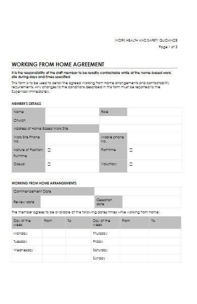 Free 45 Work From Home Forms In Pdf Ms Word