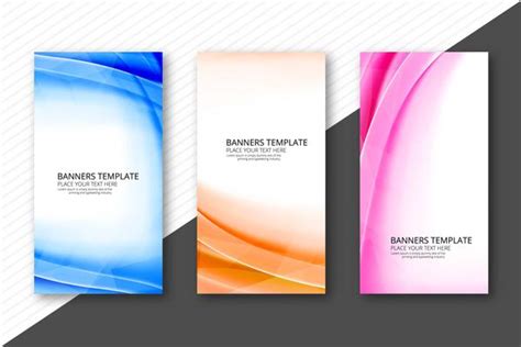 Abstract Wave Colorful Headers Set Template Design 249203 Vector Art At
