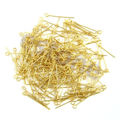 Pcs Bag Mm Plated Eye Pin Headpins Needles Jewellery Findings Craft New Jewelry Findings