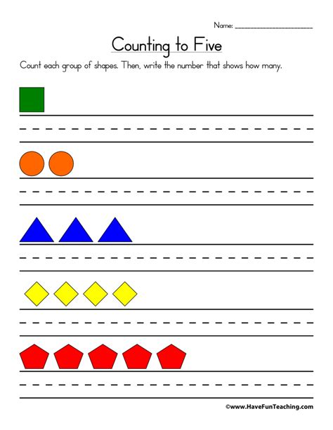 Counting To Five Worksheet Have Fun Teaching