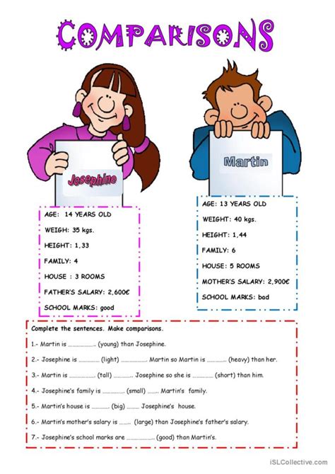 Comparisons English Esl Worksheets Pdf And Doc