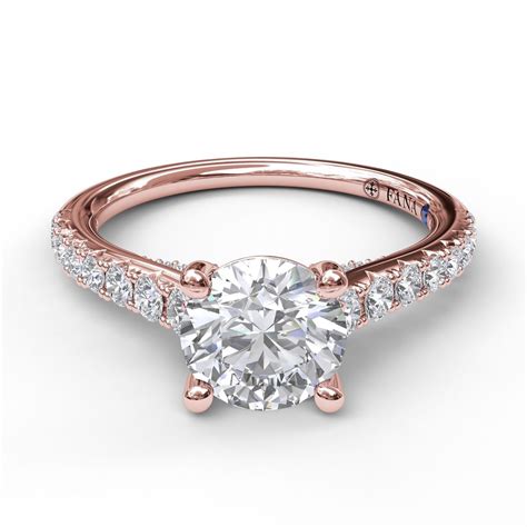 10k rose gold 1/4 carat t.w. FANA 14k Rose Gold Engagement Ring with .36ctw Diamonds ...