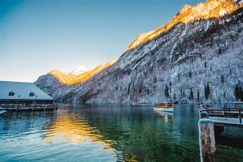 Winter Koenigssee Bayern Alps Stock Photo Image Of Water Nature