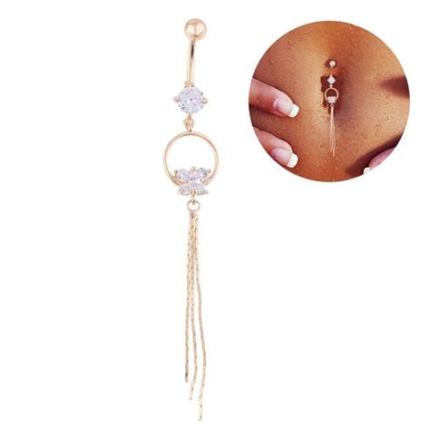 Buy Crazypiercing Crystal Butterfly Tassels Rhinestone Long Dangle Navel Belly Button Ring Body