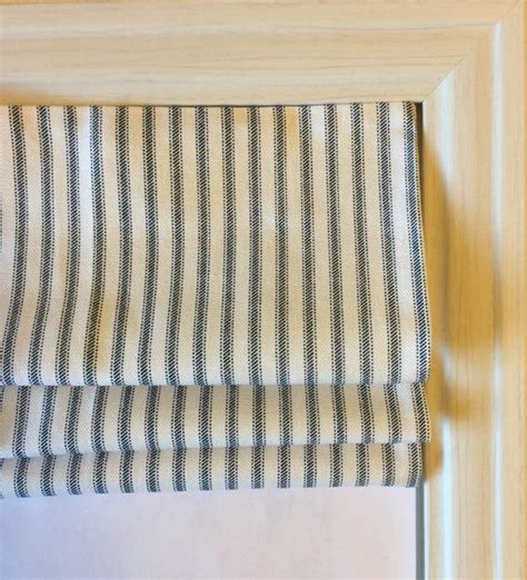 Call to speak with one of our expert design consultants. Custom Roman Shade in Classic Ticking Navy Blue | Etsy in ...