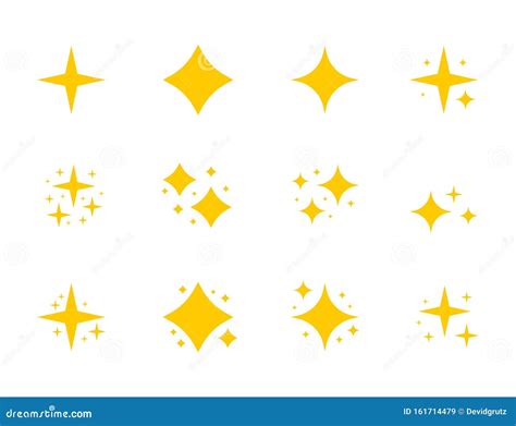 Yellow Sparkles Symbols Vector The Set Of Original Vector Stars