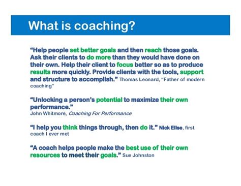 Coaching 101 The Basics