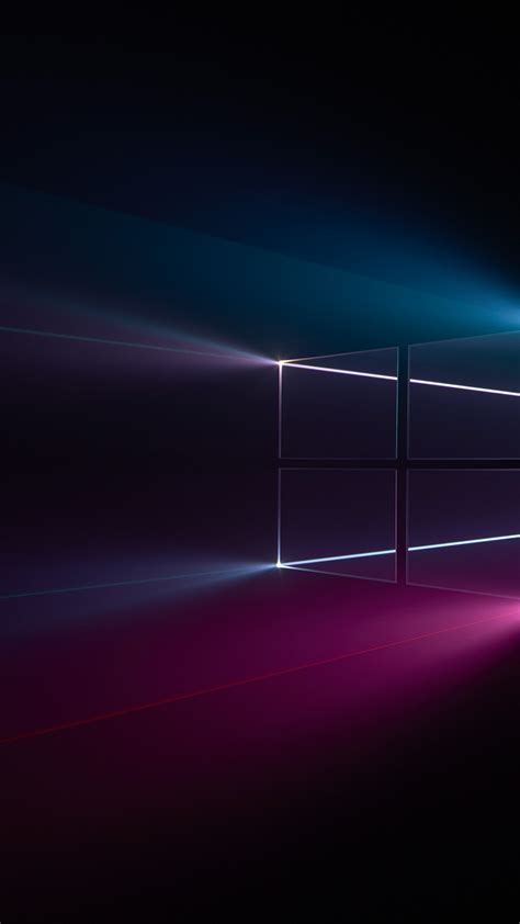 Wallpaper Windows 10 Windows Logo Blue Pink Dark Hd