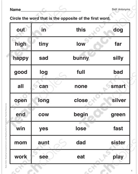 Antonyms Grade 2 Differentiation Pack By