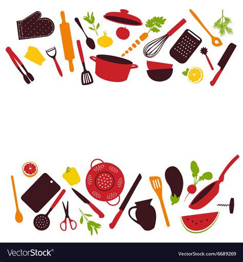 Kitchen Tools Background Isolated Royalty Free Vector Image