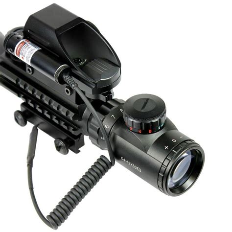 Ledsniper 3in1 Combo4 12x50 Eg Optical Rifle Scope Mil Dot Dual