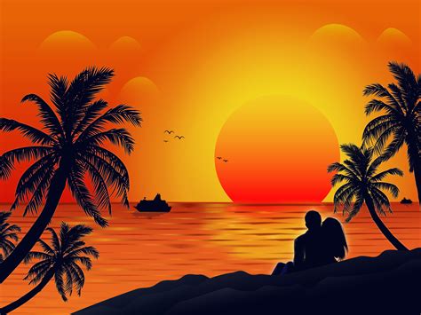 Beach Sunset Illustration By Jasim On Dribbble