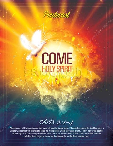 Pentecost Come Holy Spirit Religious Flyer Day Of Pentecost Holy