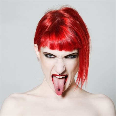 Redhead With Tongue Piercing Tongue Rings Badass