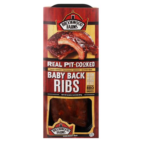 Save On Brookwood Farms Real Pit Cooked Baby Back Ribs With Bbq Sauce