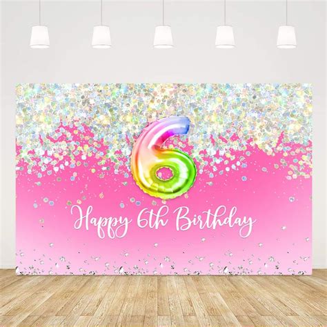Ticuenicoa 5x3ft Happy 6th Birthday Backdrop For Girls