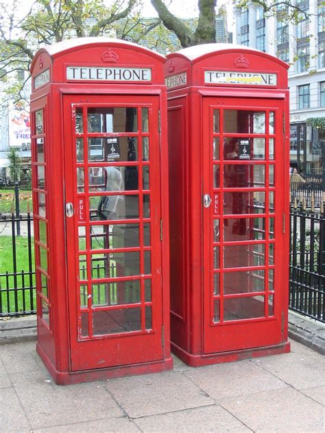 London Street Hdr Sidewalk City Phone Booths Telephon