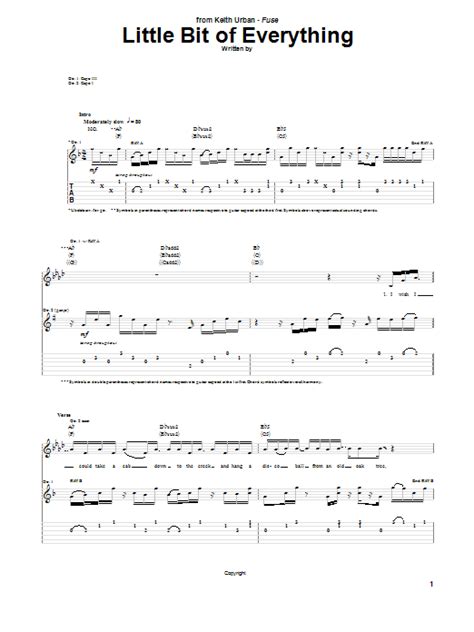 little bit of everything by keith urban guitar tab guitar instructor