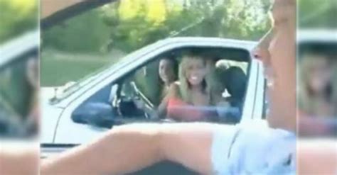 Girl In Car Flashes Her Bra Then Crashes Into A Truck Muscle Cars Zone