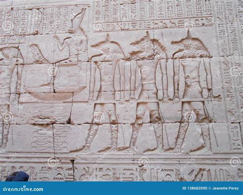 Egyptian Hieroglyphics In Cairo Egypt Africa Editorial Image Image