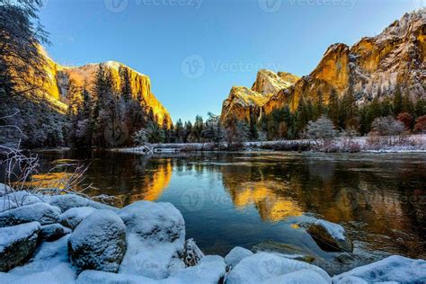 Winters Serenity Post Snowstorm Yosemite National Park Views From