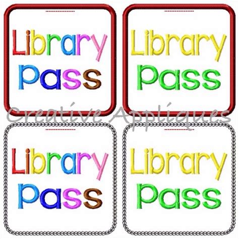 Library School Pass Creative Appliques