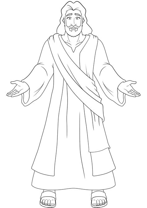 Jesus With Open Hands Coloring Page Free Printable Coloring Pages For