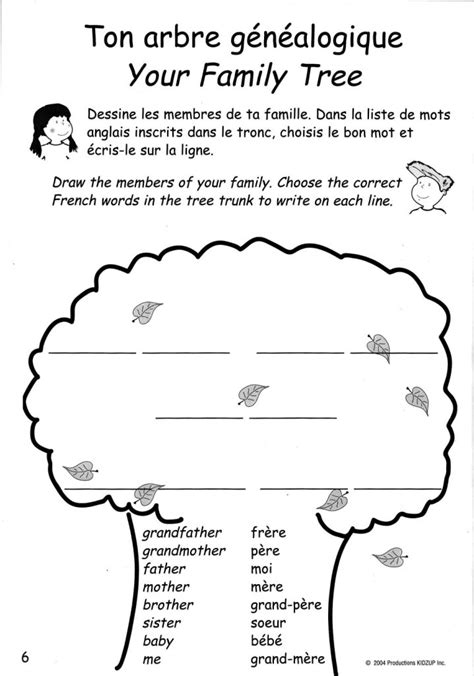French Family tree printable | Family tree worksheet, Family tree printable, Family tree
