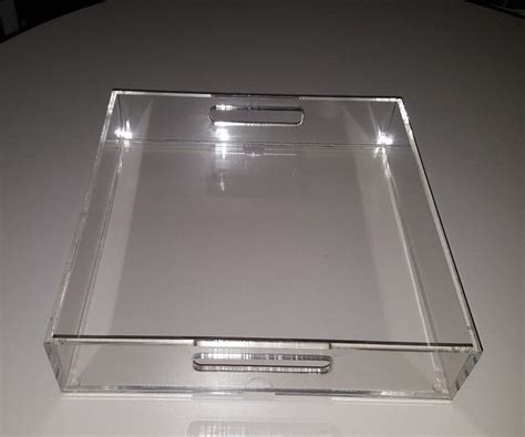 Clear Acrylic Lucite Serving Tray Kitchen Serveware Platter With