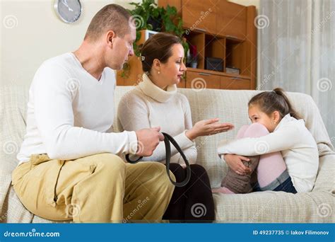 Parents Scolding Daughter At Home Stock Image Image Of Quarrel