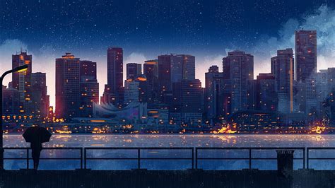 Anime Scenery City Luxury Anime Scenery City Buildings Silhouette Beautiful Anime Hd Wallpaper