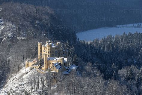 Germany Bavaria View Of Hohenschwangau Castle In Winter El000088