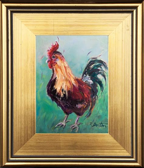 Rooster Original Oil Painting Rooster Pet Portrait Chicken Etsy