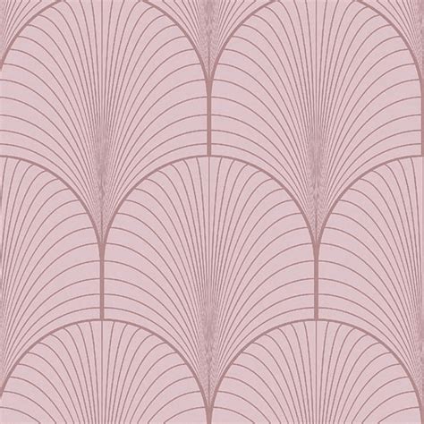 Josephine Rosa Pink And Rose Gold Gastby Art Deco Wallpaper