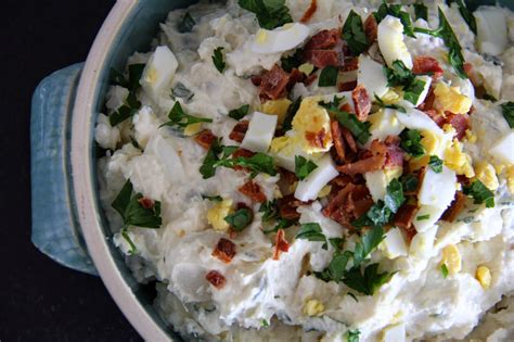 In this recipe, potatoes are baked until tender instead of boiled. A Bountiful Kitchen: Sour Cream and Bacon Potato Salad