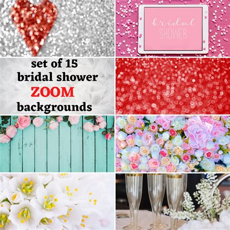 Bridal Shower Zoom Background Party Virtual Digital Backdrop Etsy