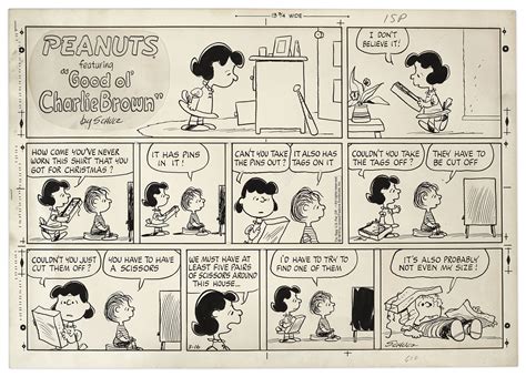 Lot Detail Charles Schulz Hand Drawn Sunday Peanuts Comic Strip