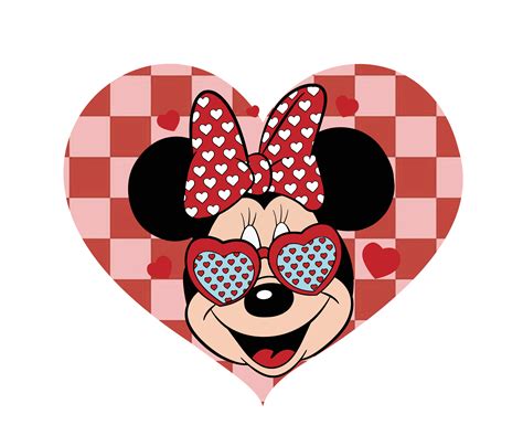 Minnie Mouse Valentines Day Heart Design Dtf Ready To Press Dtfdallas