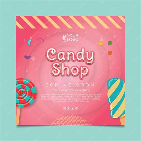 Free Vector Candy Shop Flyer Template