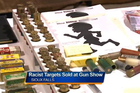 man banned from gun show for selling shocking racist target practice posters mirror online