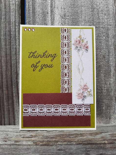 Handmade Greeting Card Blank Inside Thinking Of You Card Etsy