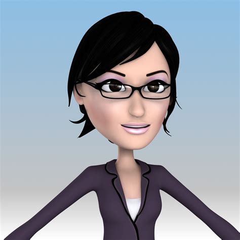 Business Woman Cartoon Girl Character 3d Max