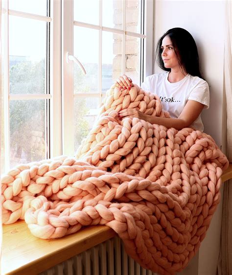 Knitted Blanket Chunky Knit Blanket Chunky Blanket Throw Etsy In 2020