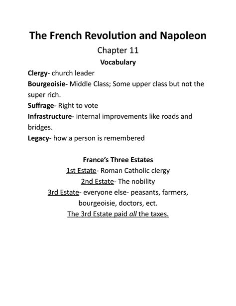 Chapter 11 World History The French Revolution And Napoleon Chapter