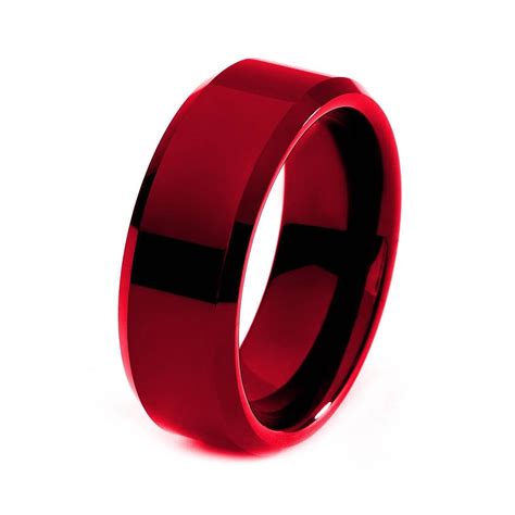 Red Titanium Ring Red Men Titanium Rings Red Ringscollection With Regard To Red Mens Wedding Bands 