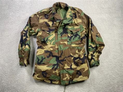 alpha industries jacket mens medium green woodland camo field coat military 80s 45 88 picclick