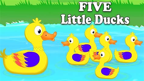 Five Little Ducks Sang For Babyer Førskolen Rim Nursery Rhyme