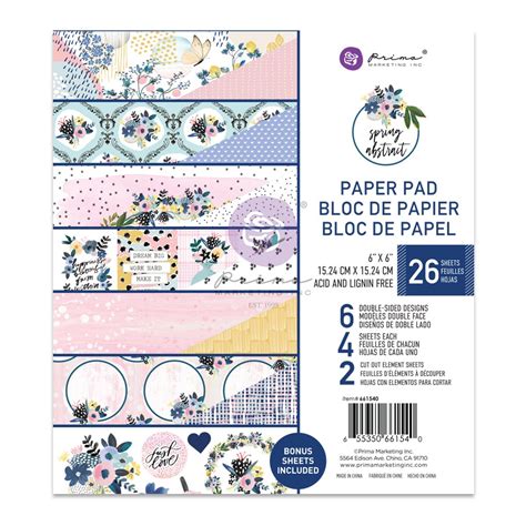 Prima Marketing Double Sided Paper Pad X Pkg Spring Abstract