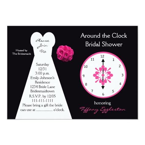 around the clock bridal shower invitations zazzle